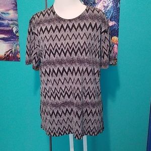 Impressions Style Zig zag Silver & Black Shirt